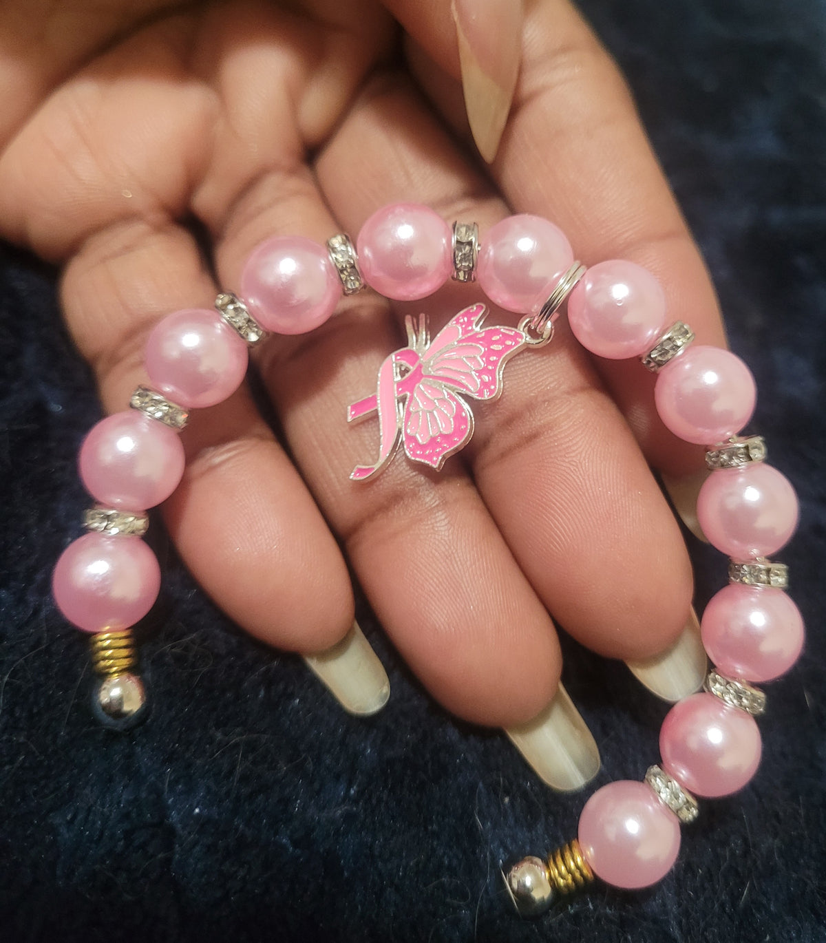 Pink Butterfly Bling Bracelet