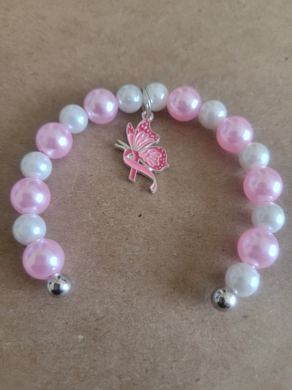 Pink Butterfly Open Bangle