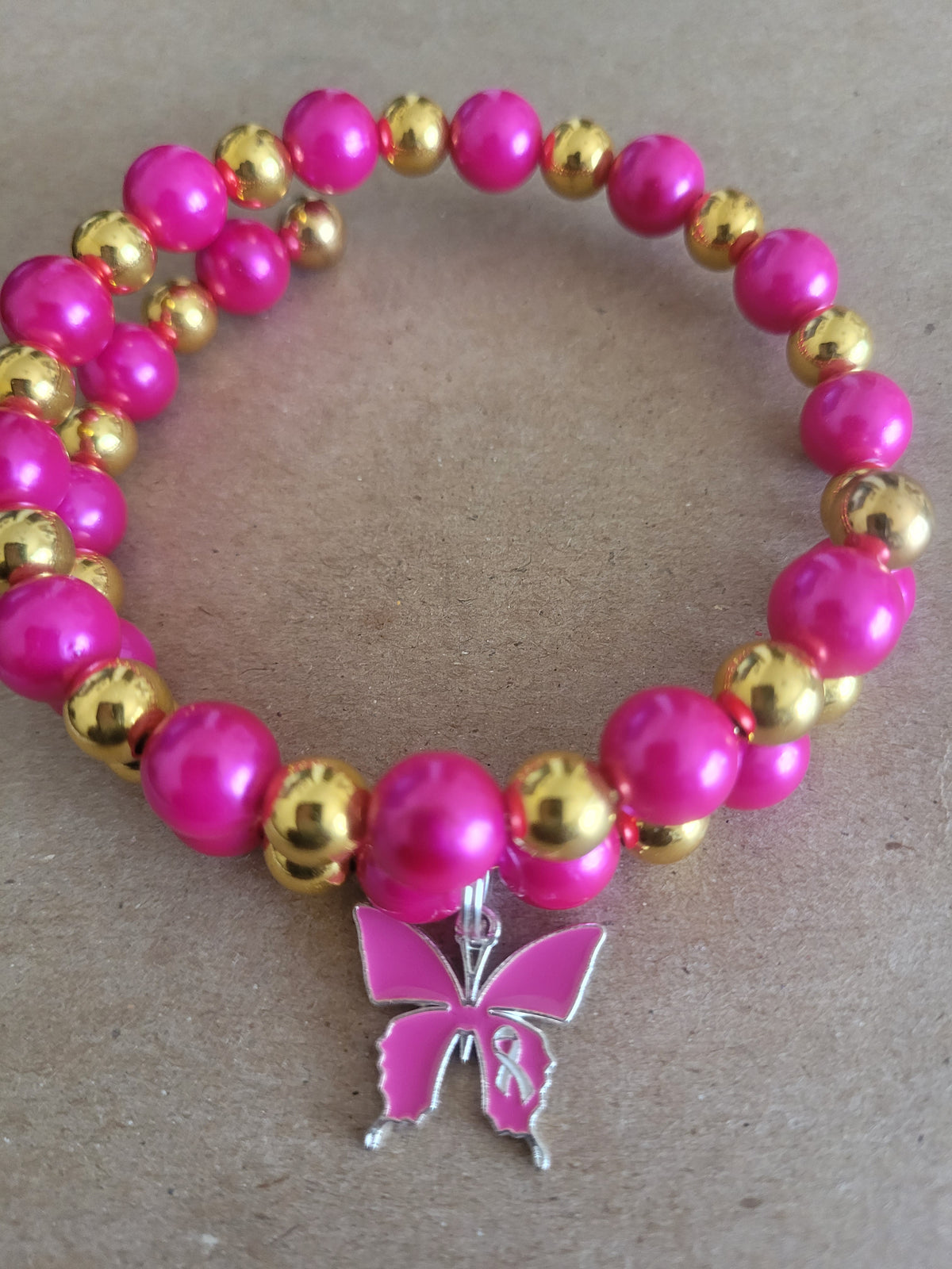 Fuchsia Pink Butterfly Bracelet