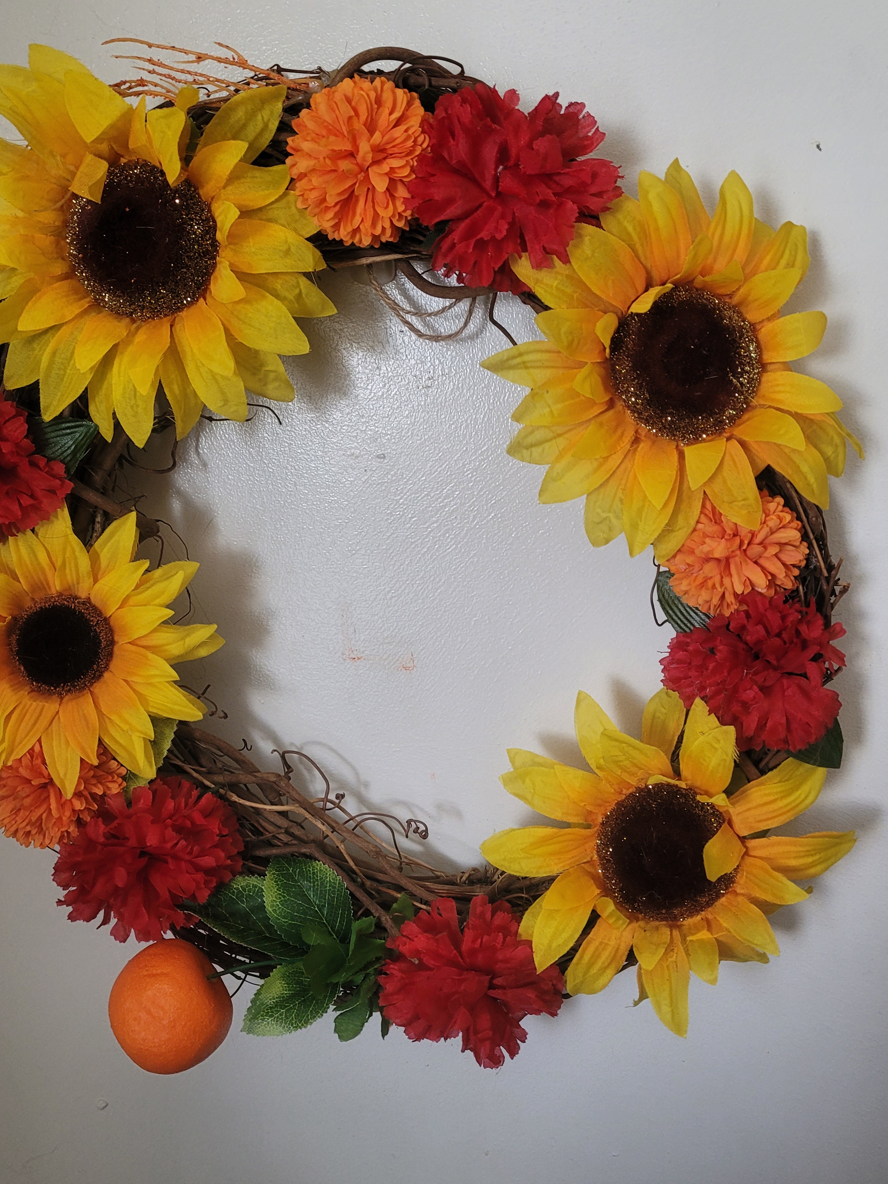Harvest Wreath/w Sunflower