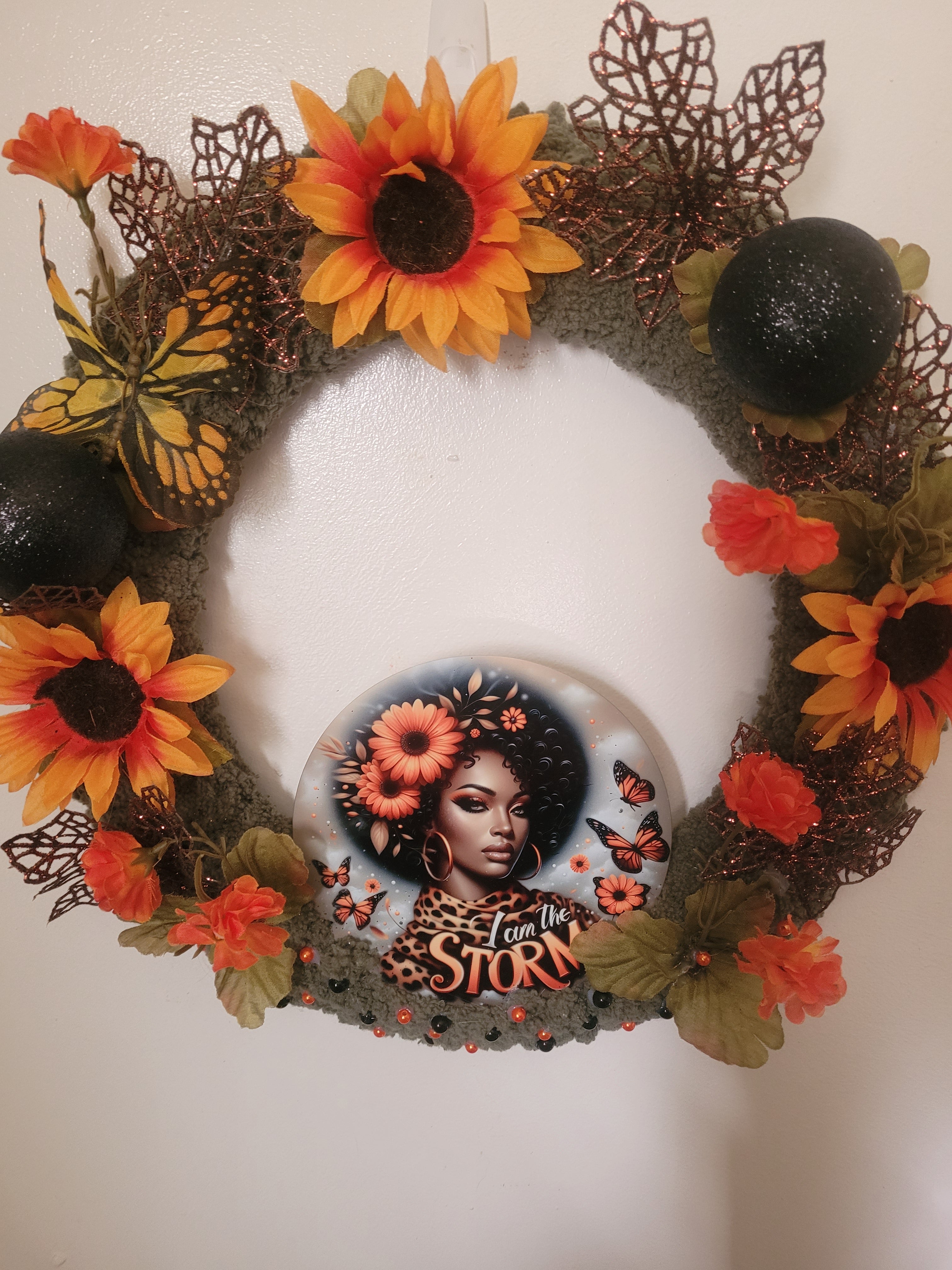 I am the Storm Wreath w/ large Butterfly