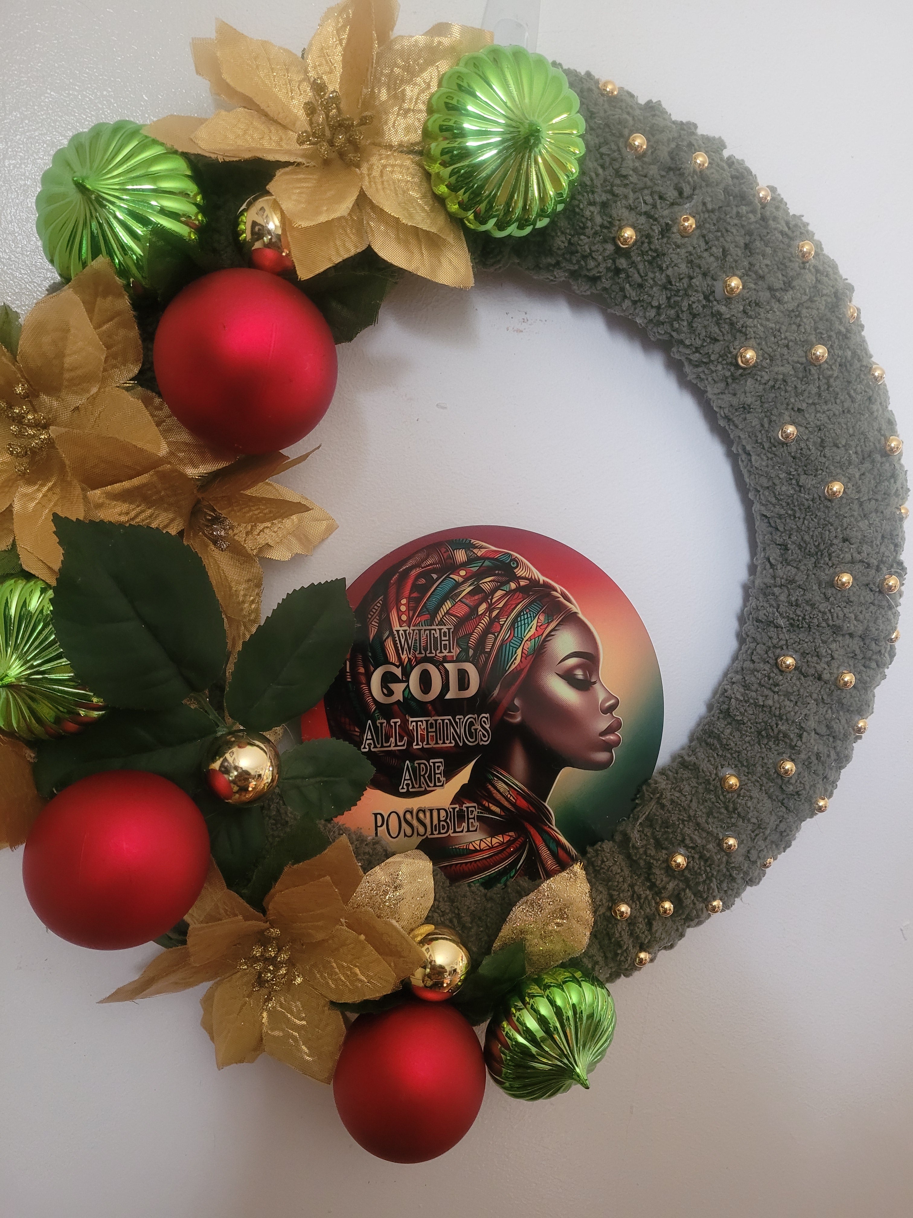 With God All Things are Possible Wreath