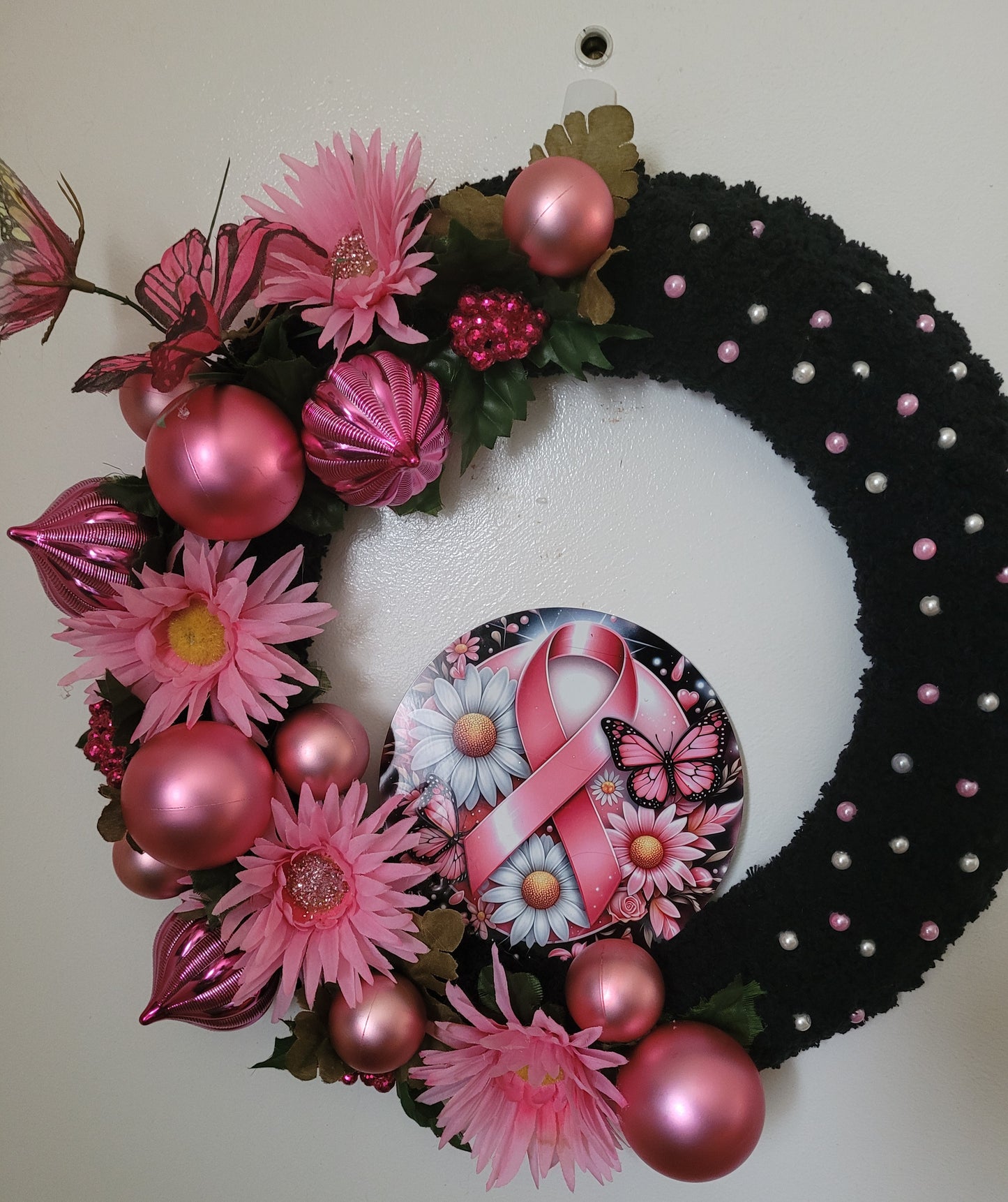 Breast Cancer Pin Wreath