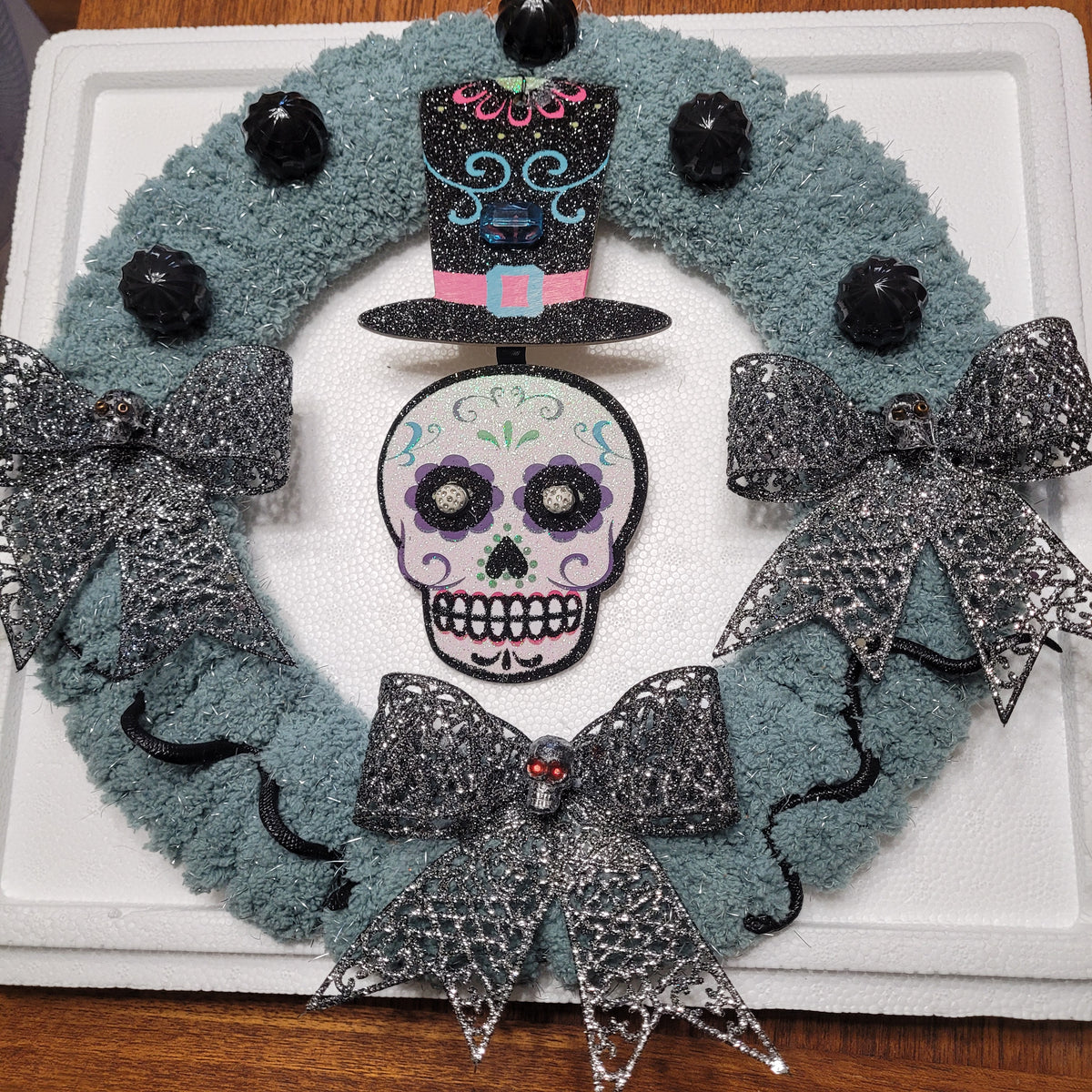 Skeleton Wreath with Bows