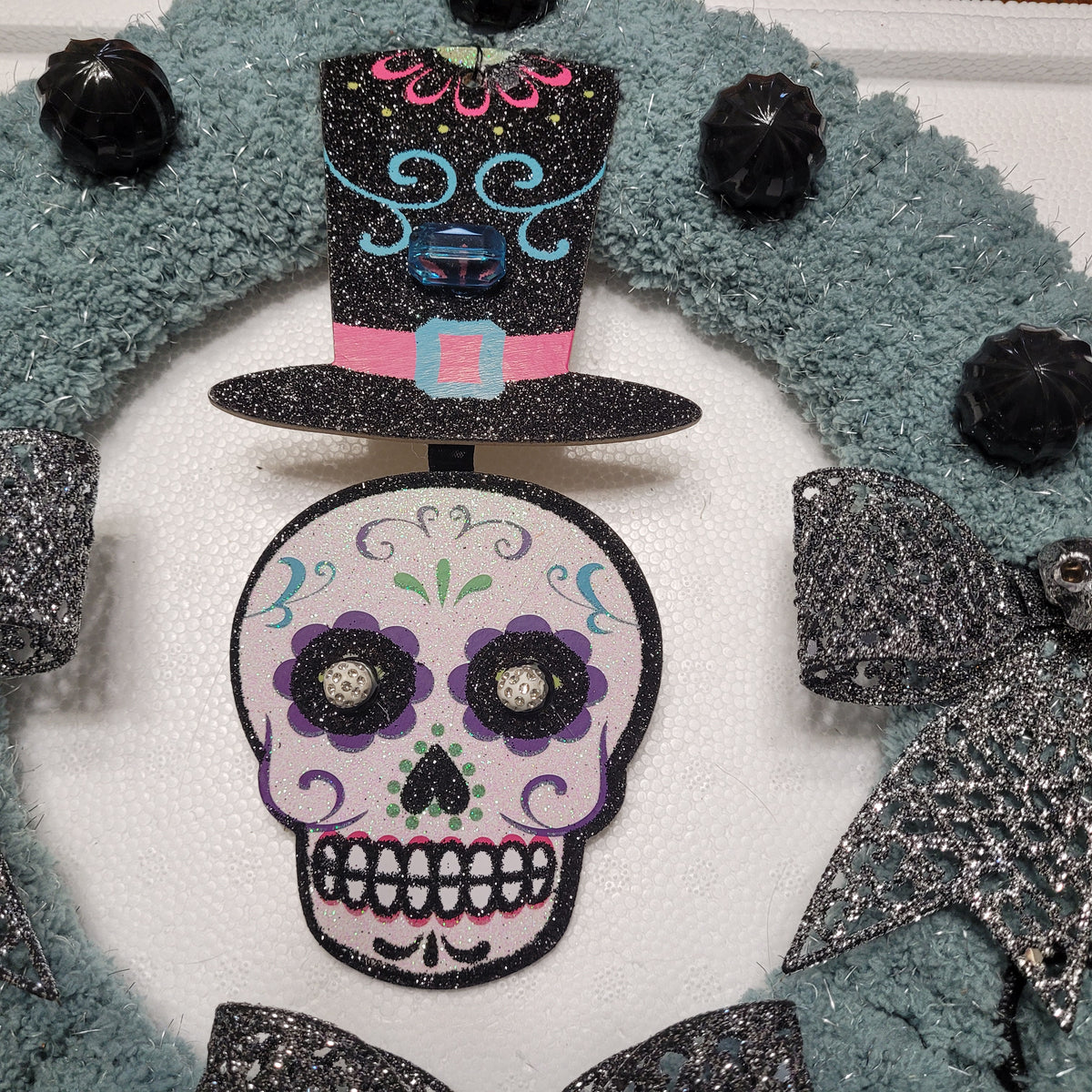Skeleton Wreath with Bows