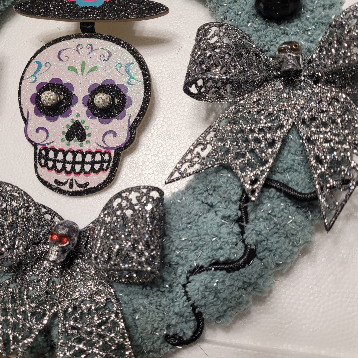 Skeleton Wreath with Bows