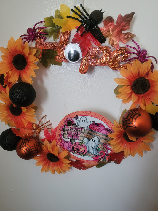 In October We Wear Pink Wreath