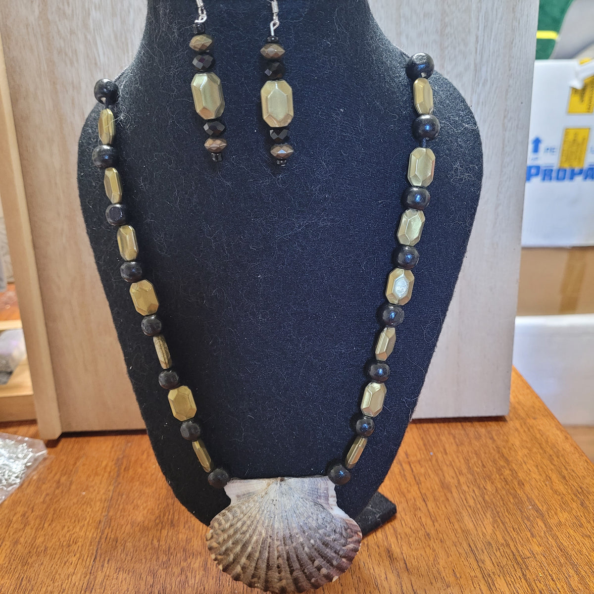 Shell Necklace with Earrings Set