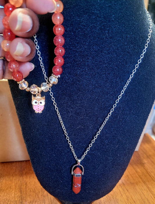 Pink Owl Coral Set