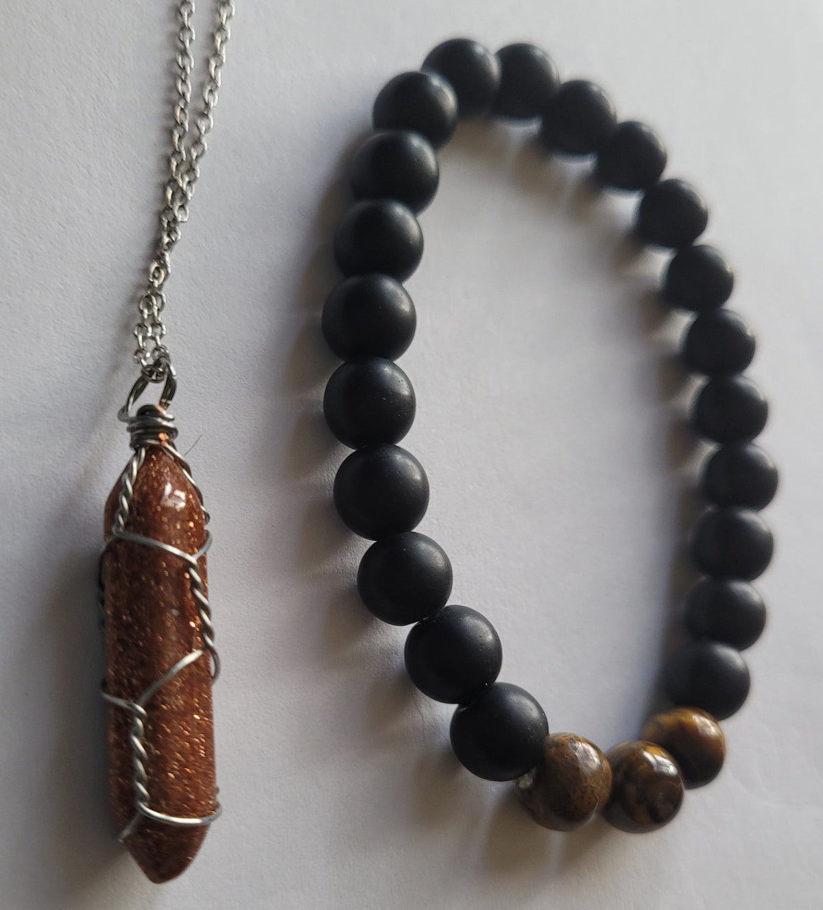 Sparkly Tiger Eye Black Lava Set