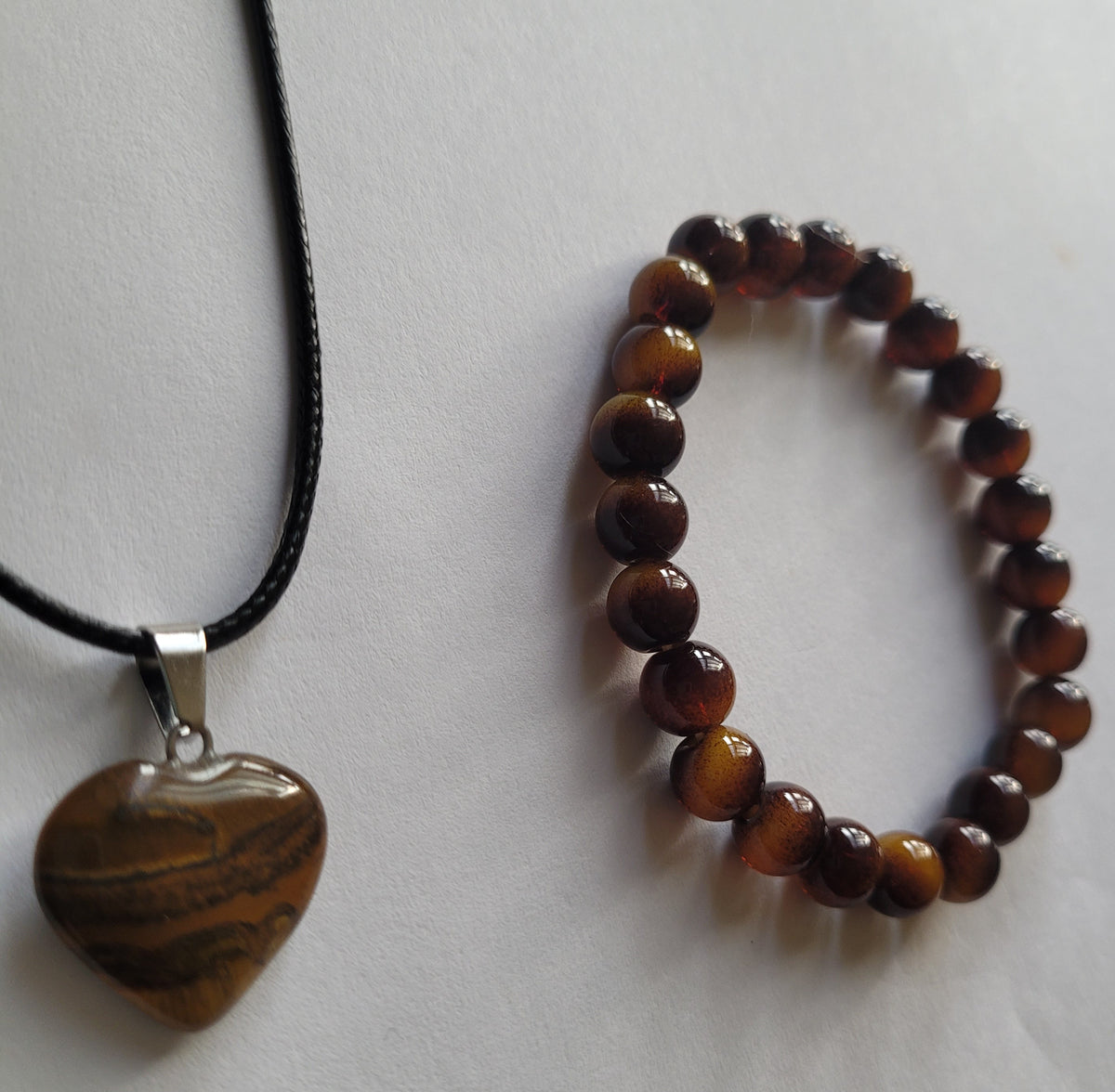 Tiger Eye Heart Set