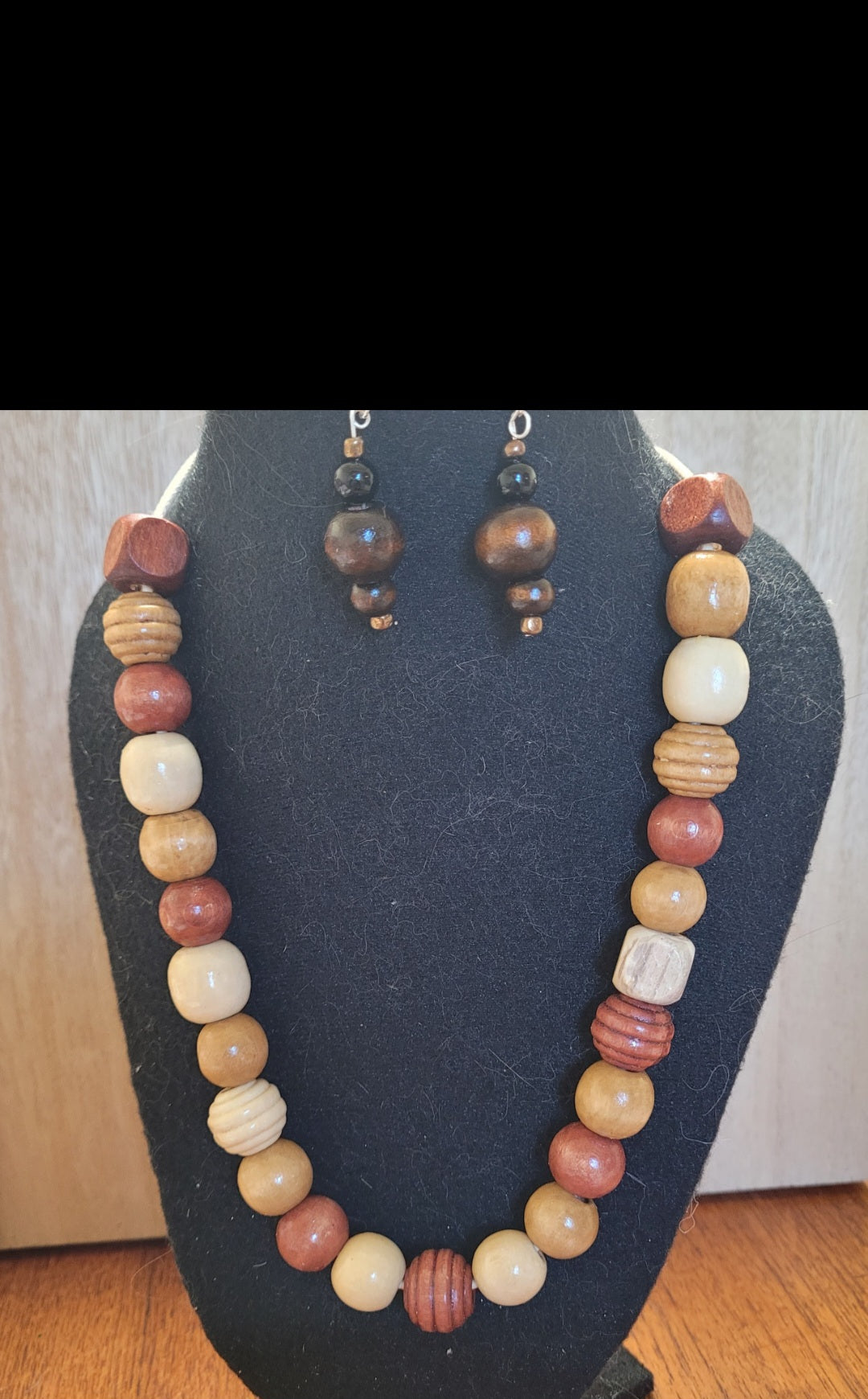 Wooden Set Dark Earrings
